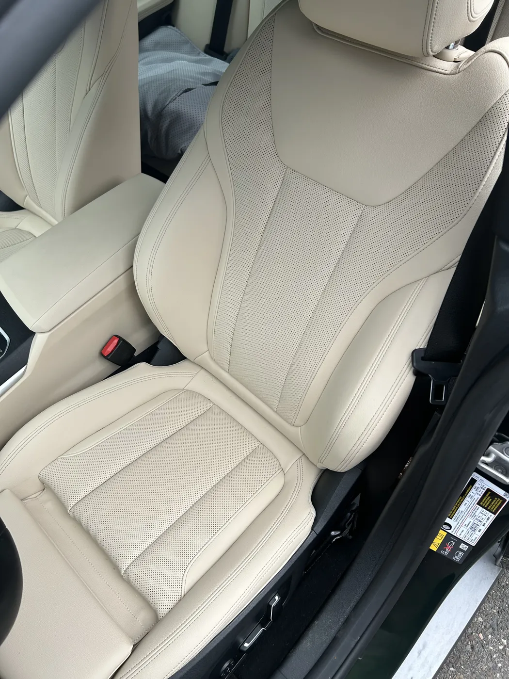 Detailed cream leather BMW interior
